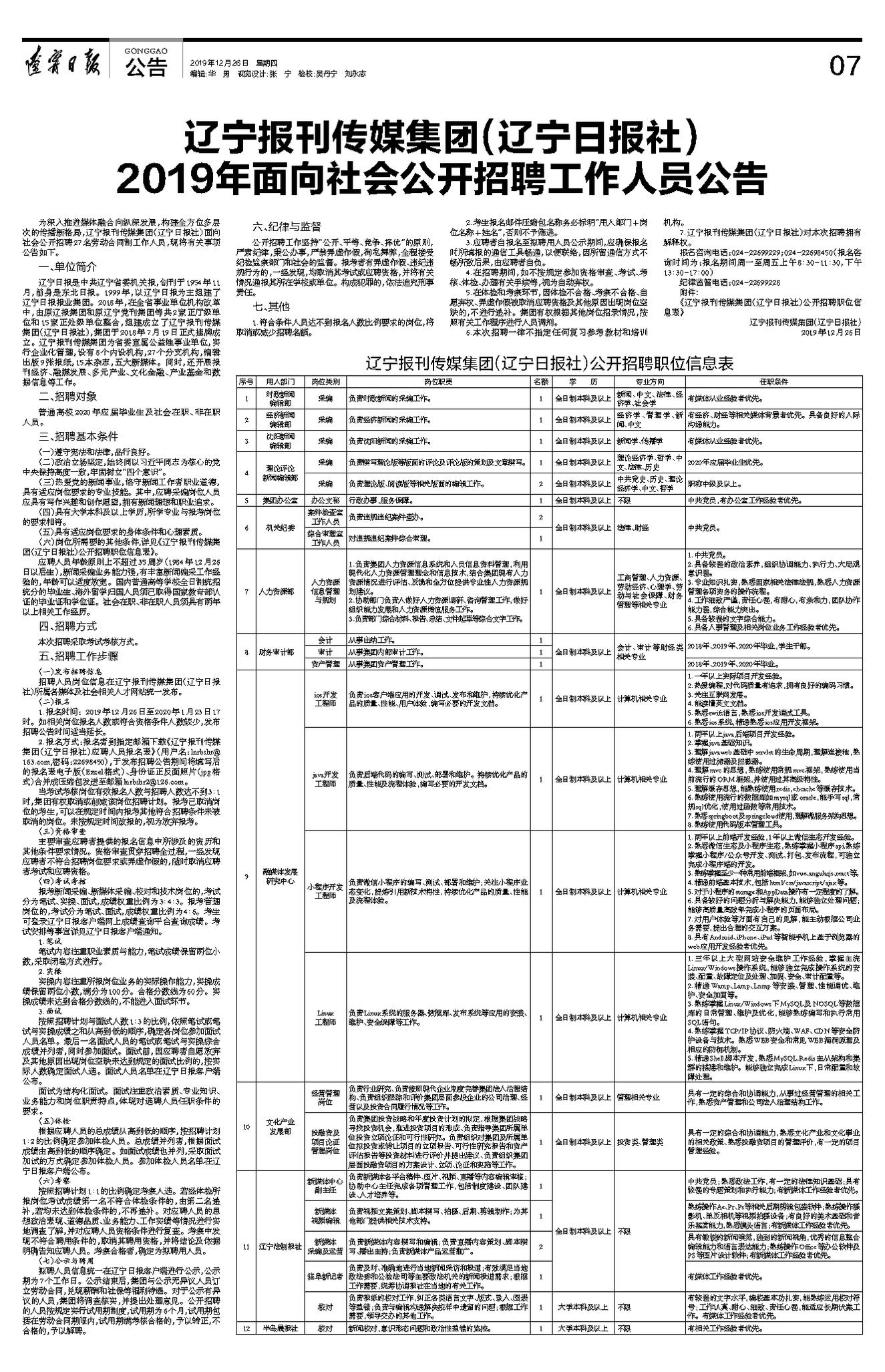 上海市南宁日报社最新招聘启事概览